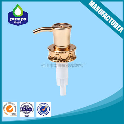 Sản xuất 33 410 Chai nhựa đựng sữa dưỡng da Máy phân phối xà phòng Lớp phủ UV Nhôm Matt Vàng Cổ áo